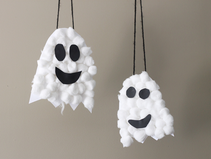 Fluffy Ghosts | Easy Halloween Crafts for Kids